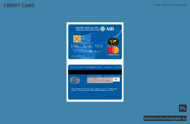 Beispielvorschau der Prepaid-Mastercard der Afghanistan International Bank